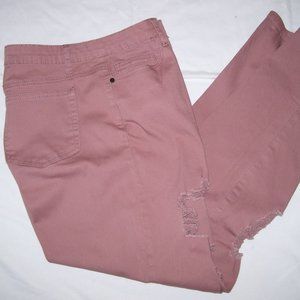 Silver Crush Rose Distressed Jeans Size 15/16